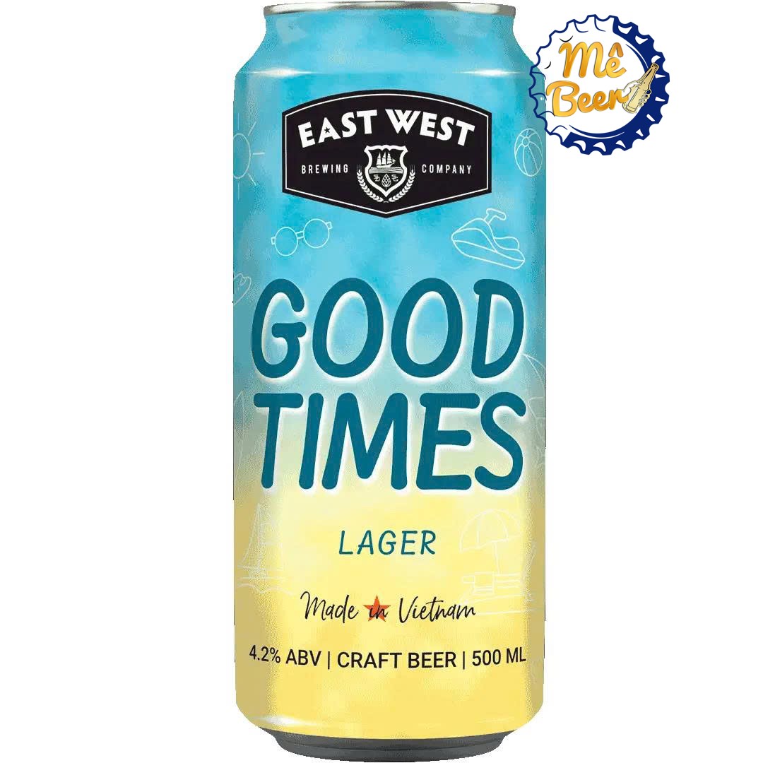 Bia East West Good Times Lager 4.2% - Thùng 12 LON 500ml